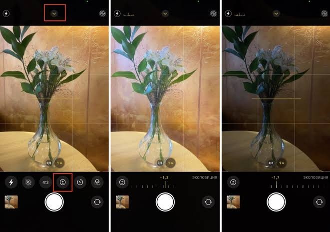 Réglage simple de l'exposition dans l'application photo